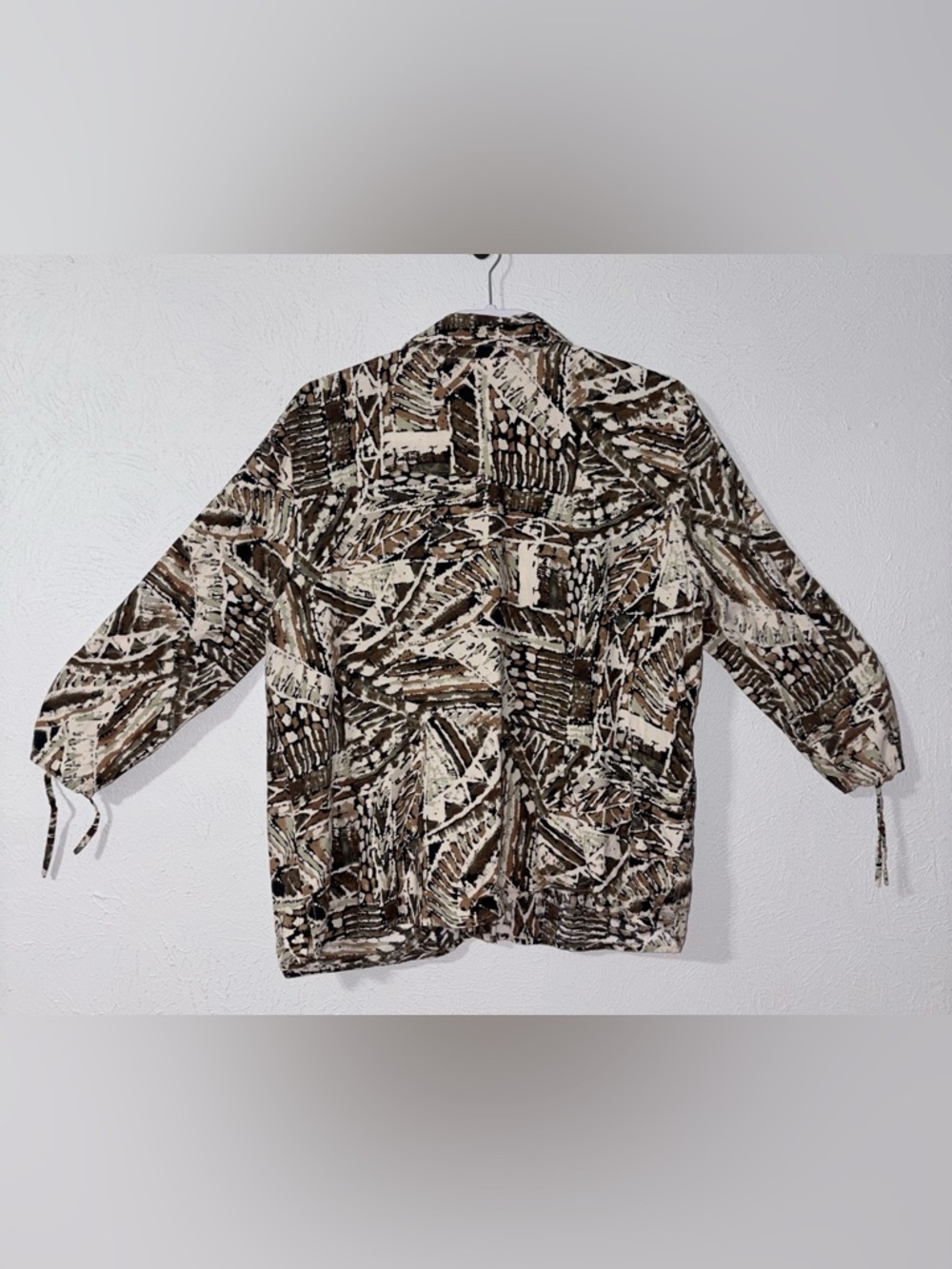 Pappagallo Casuals Abstract Blouse Tagged XL Button Front Cotton Rayon